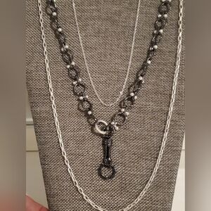 Two tone Oce Silver & Gunmetal with Princess hand charm